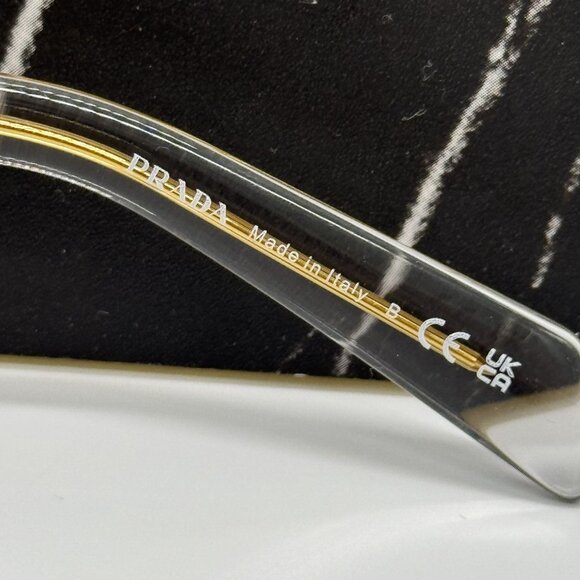 NEW PRADA PRB01V 12R1O1 WOMEN TRANSPARENT GRAY VPR B01 12R1O1 EYEGLASSES - Picture 8 of 9